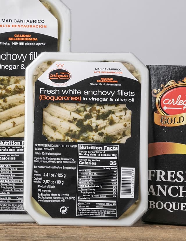 Arlequin/ Fresh White Fillet Anchovies in Vinegar 80g.
